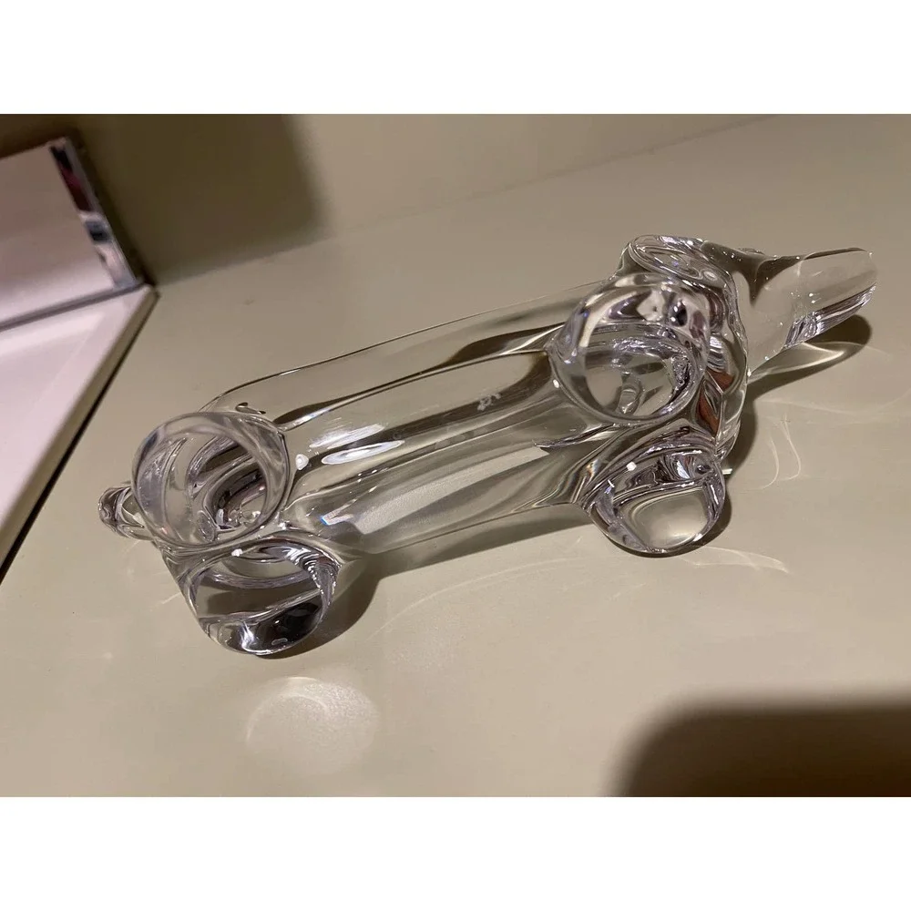 Vintage Art Lead‎ Crystal Dachshund Dog Candy Dish